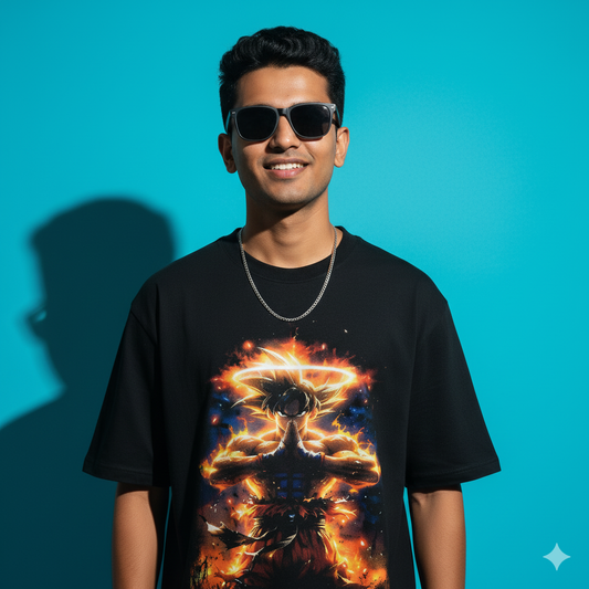 Unisex Stretch Oversized T-shirt Goko Anime Fan