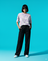 Trendy Tie-Dye Purple Oversized T-Shirt | Casual Streetwear Look | Comfortable Fit | Women’s Fashion